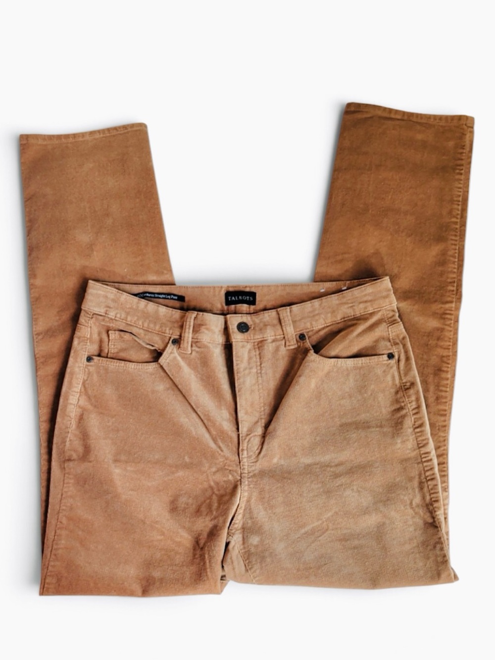 Talbots Tan Corduroy Mid-rise Straight Leg Pants 5-pockets Jeans Size 10 EUC